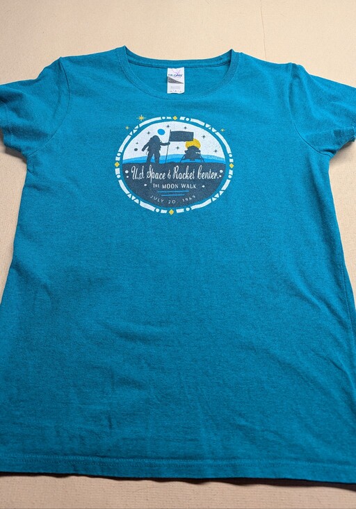 Gildan Other - Gildan Teal Kids‎ 1969 Space Graphic Tee with U.S. Moonwalk Emblem Celebration